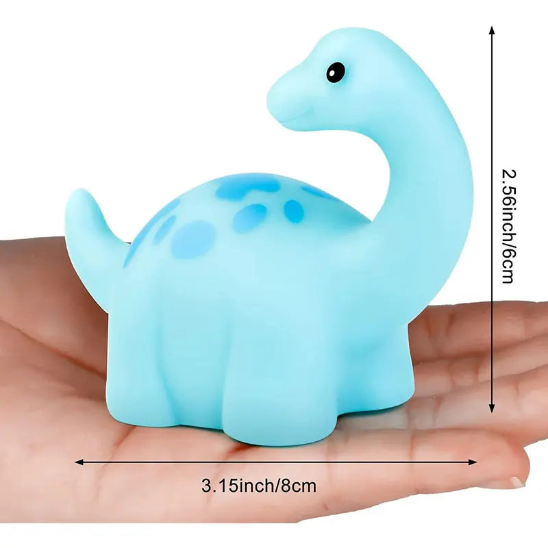 Children's Bath Water Play Light-Up Soft Rubber Toy — Touch-Activated Flashing Dinosaur Toy Set