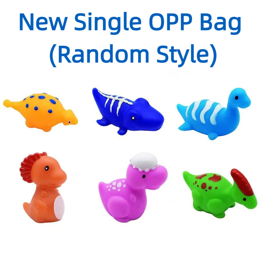 Children's Bath Water Play Light-Up Soft Rubber Toy — Touch-Activated Flashing Dinosaur Toy Set