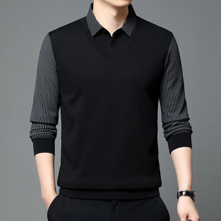 City Striped Layered Shirt Top