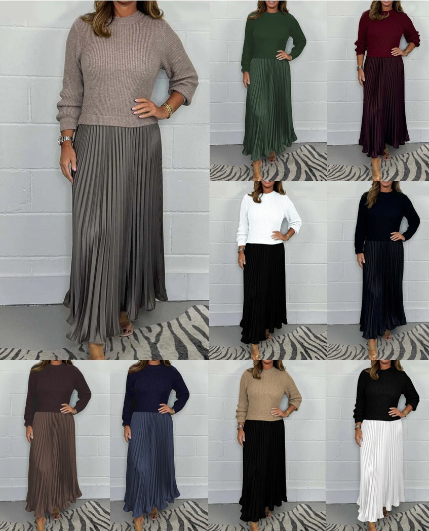 Elegant Pleated Maxi Dress