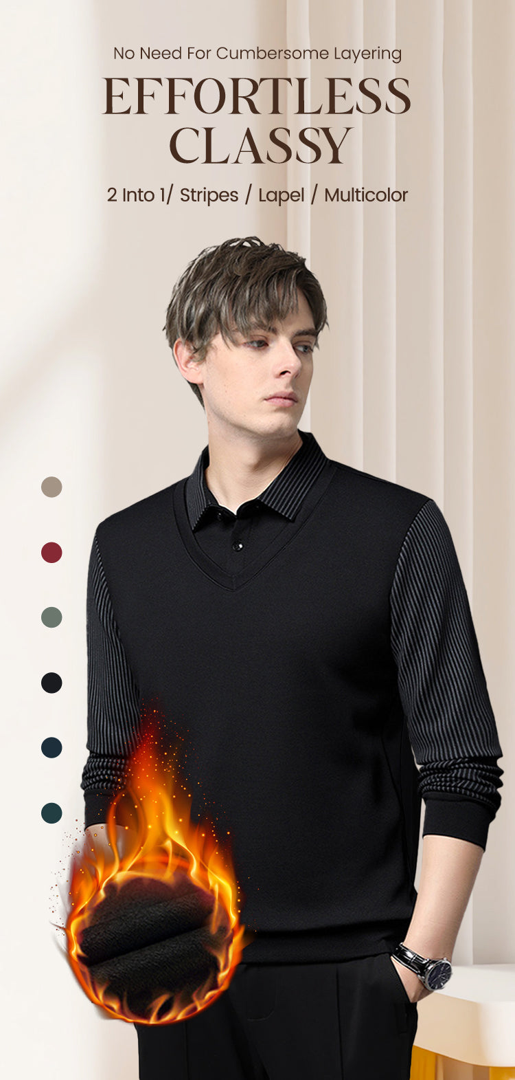 City Striped Layered Shirt Top