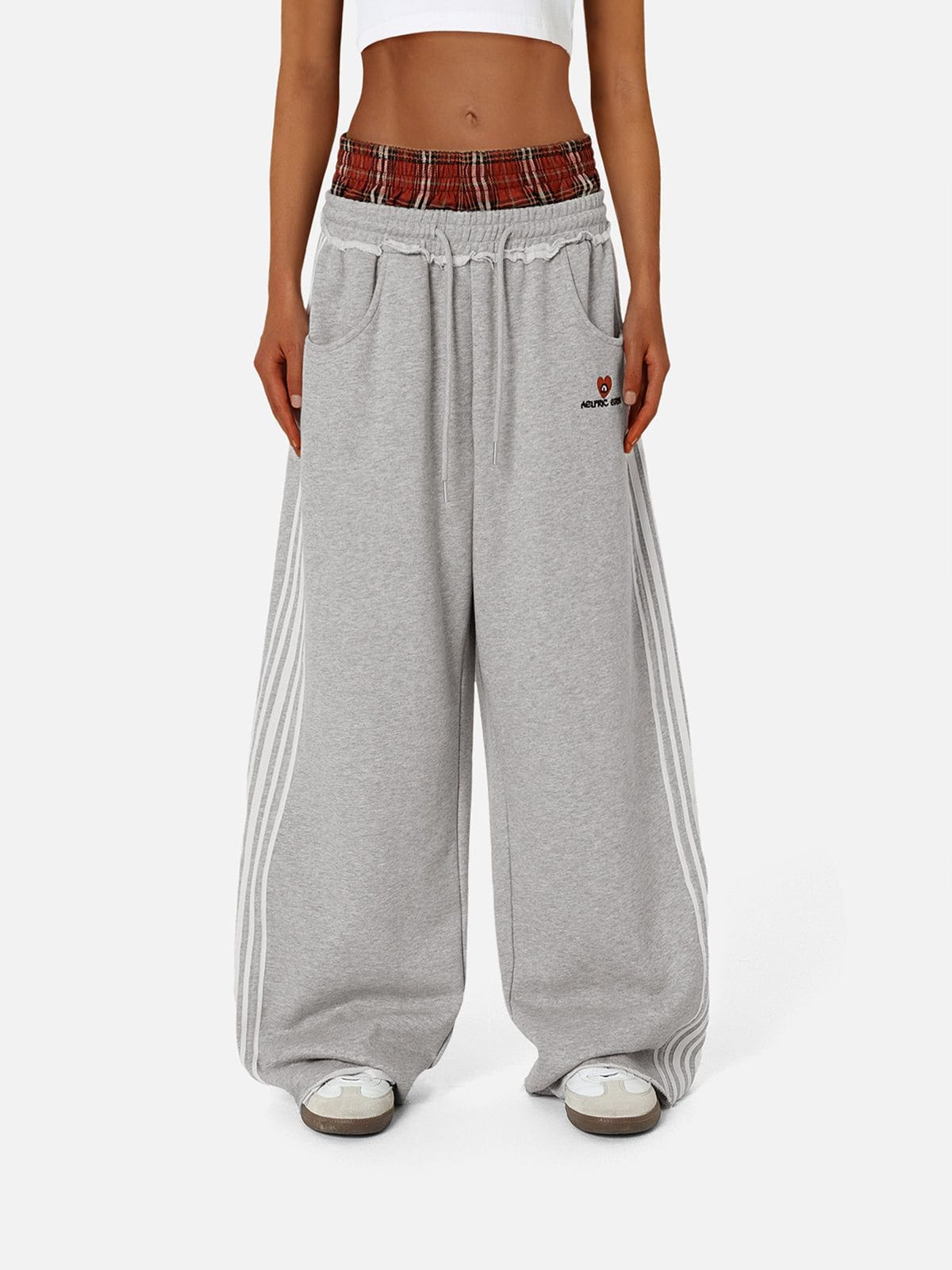 Retro Double Waist Baggy Sweatpants