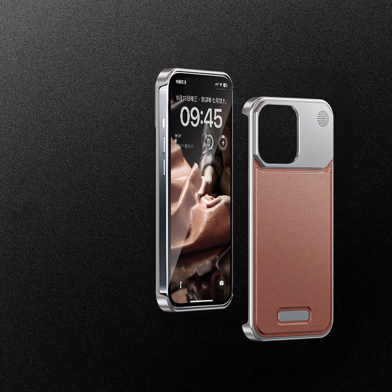 2025 New Leather Metal Aromatherapy Phone Case