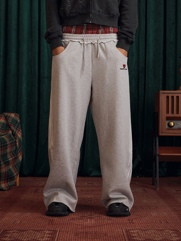 Retro Double Waist Baggy Sweatpants