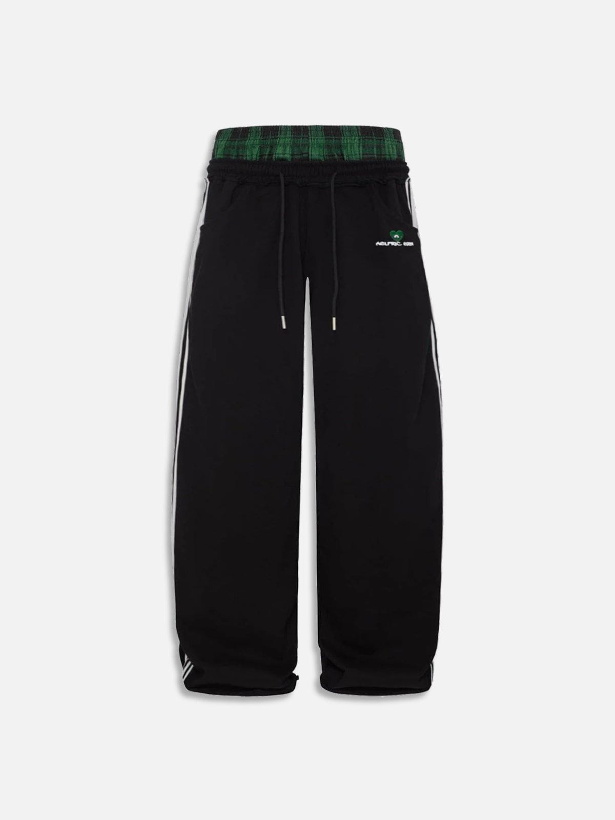 Retro Double Waist Baggy Sweatpants