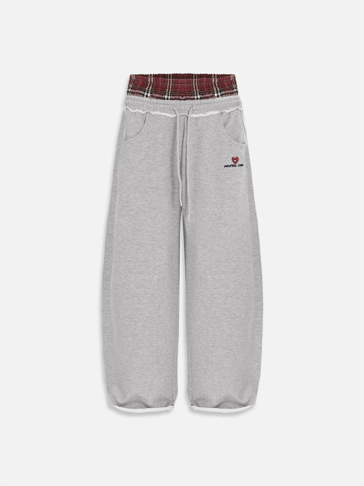Retro Double Waist Baggy Sweatpants