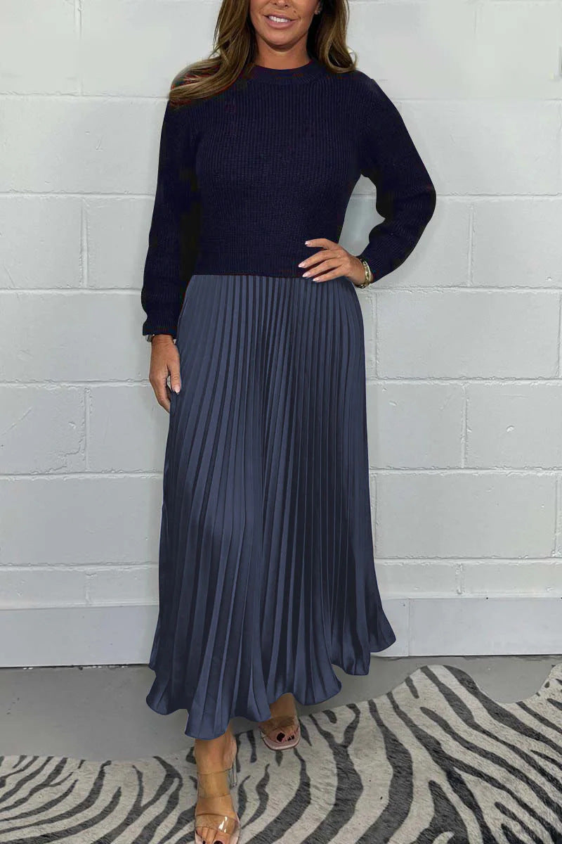Elegant Pleated Maxi Dress