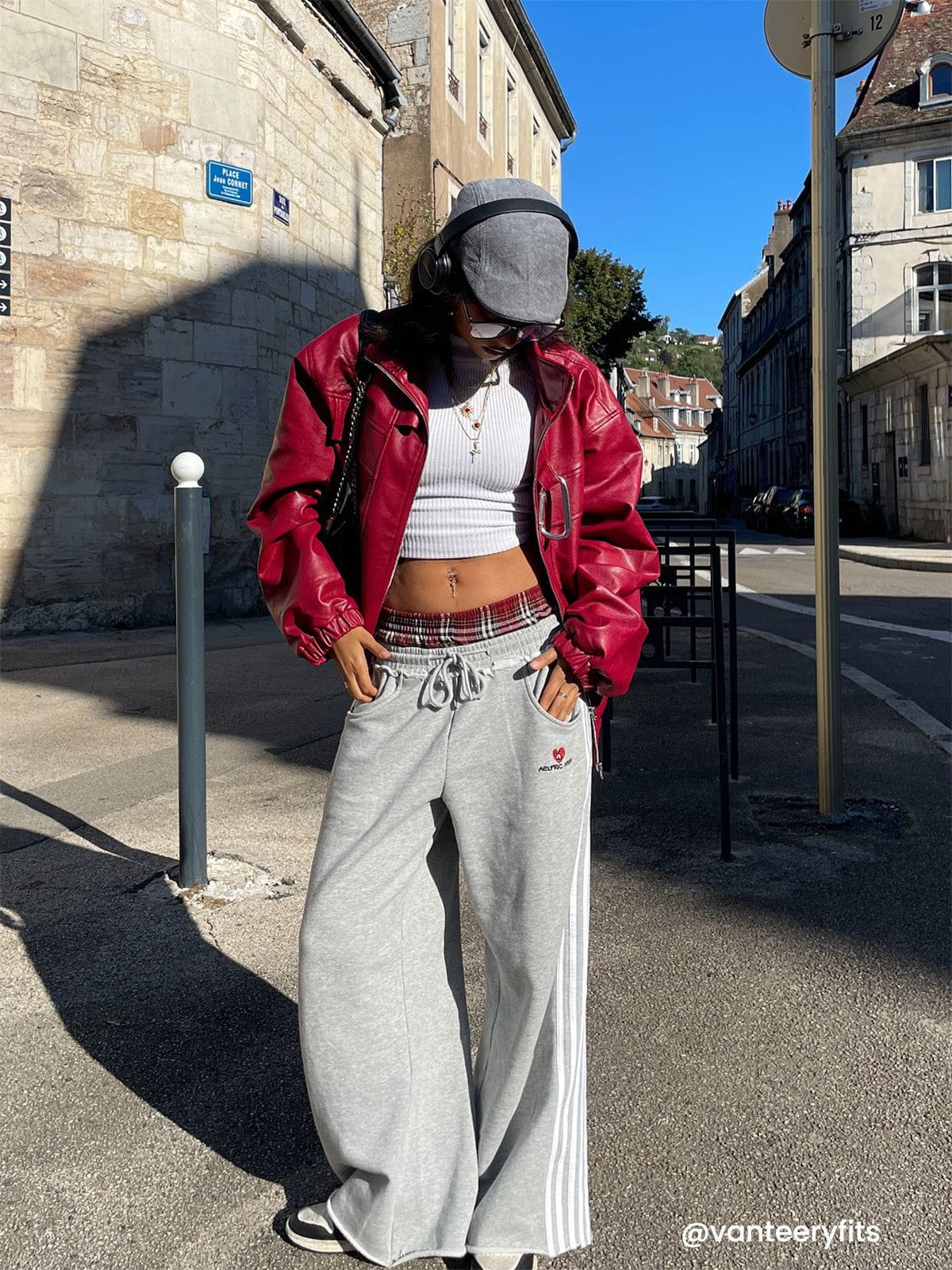 Retro Double Waist Baggy Sweatpants