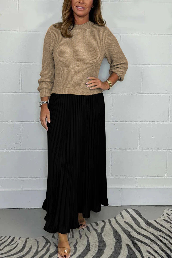 Elegant Pleated Maxi Dress